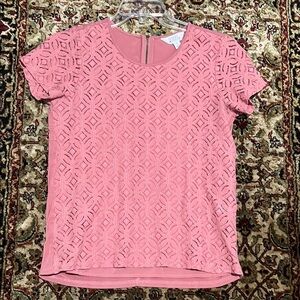 Market & Spruce Rose Pink Hans Geometric Lace Top Size Medium
